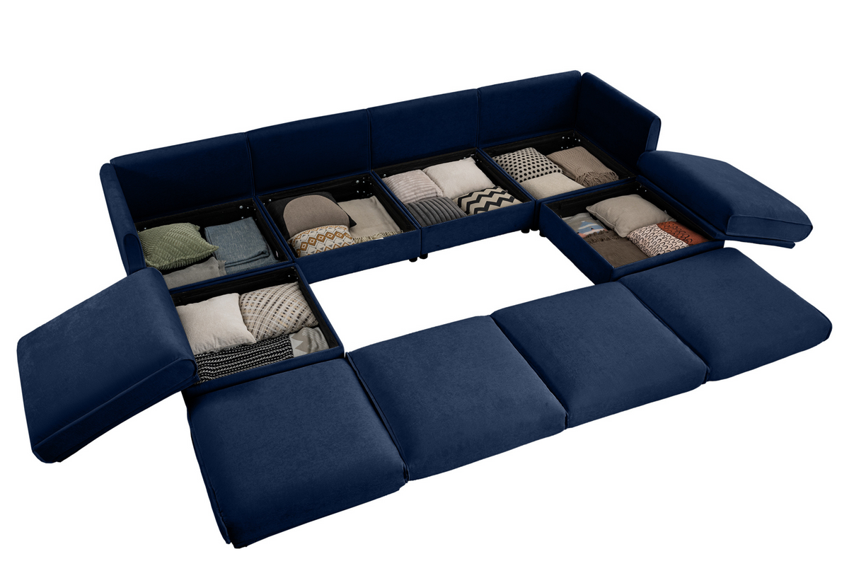 PERTH 142&quot; 4-Seater Sofa with 2 Ottomans