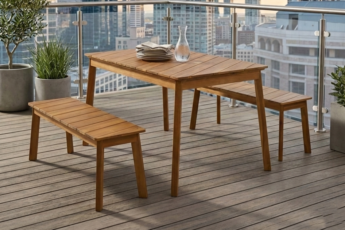 ELVON 49" 3-Piece Outdoor Dining Set