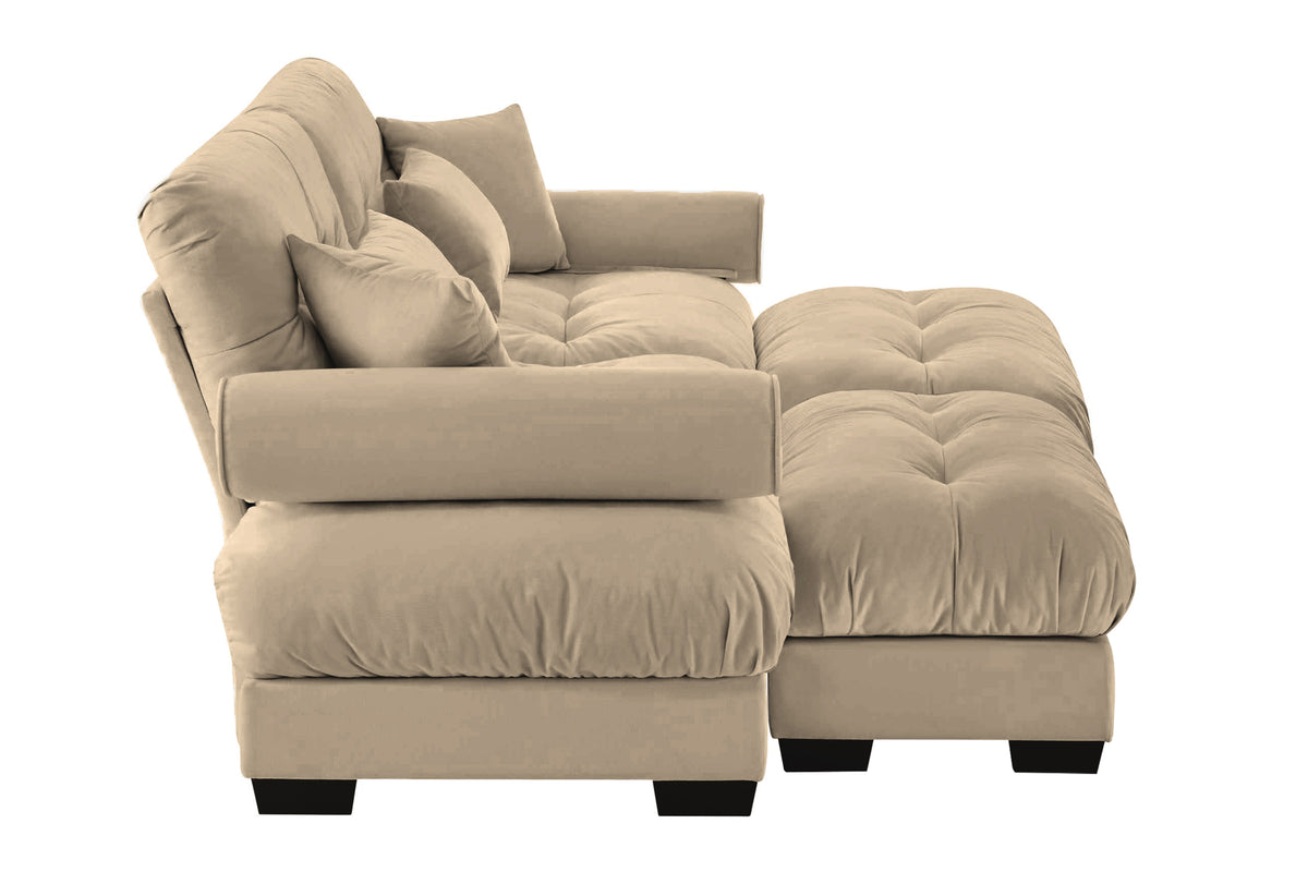CLOUDIES 94&quot; Loveseat with 2 Ottomans