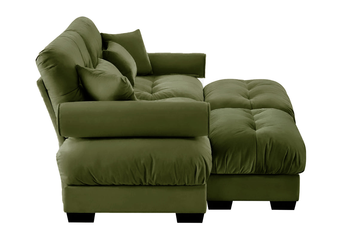 CLOUDIES 94&quot; Loveseat with 2 Ottomans