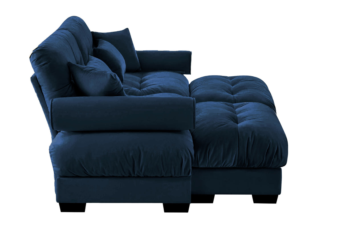 CLOUDIES 94&quot; Loveseat with 2 Ottomans