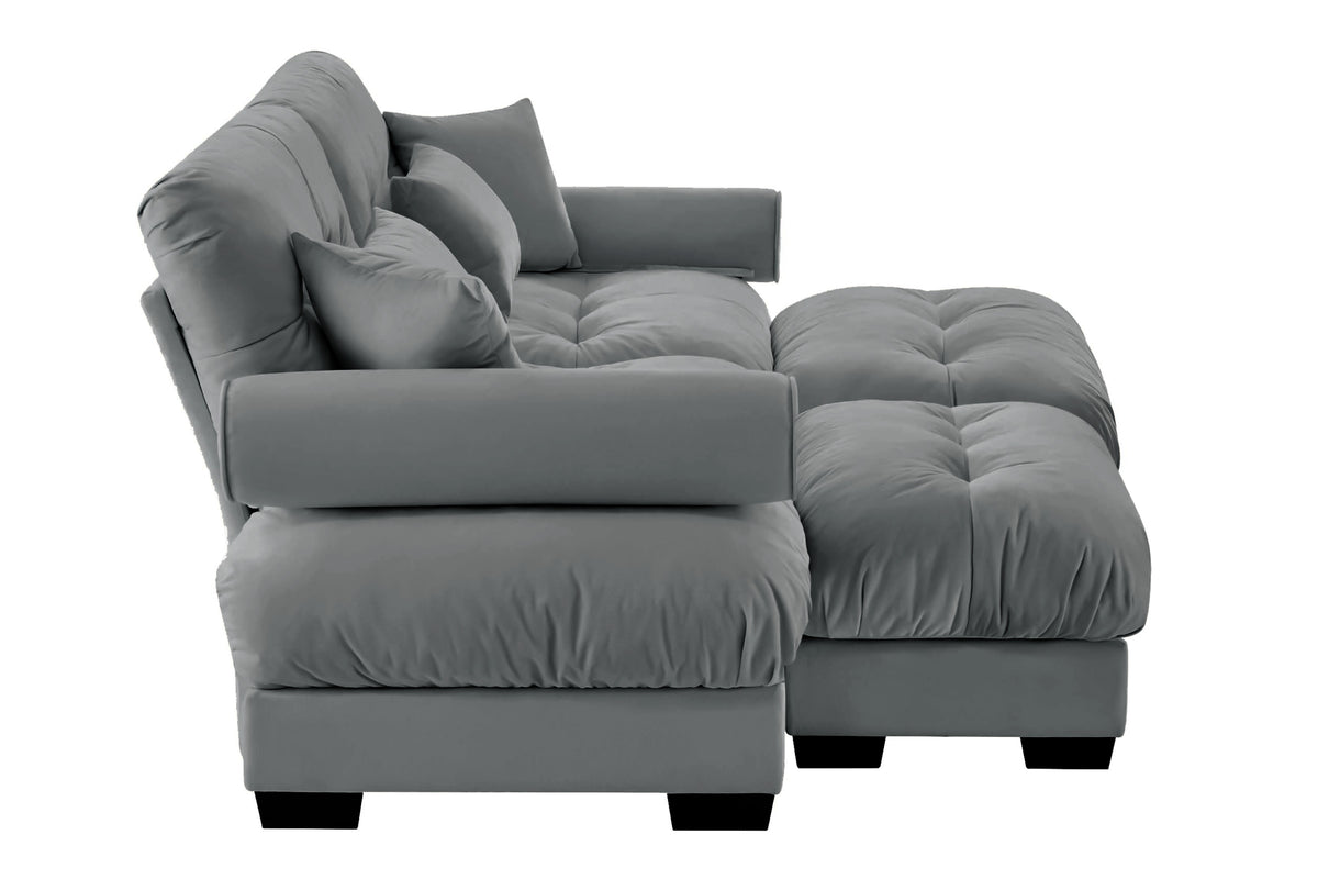 CLOUDIES 94&quot; Loveseat with 2 Ottomans