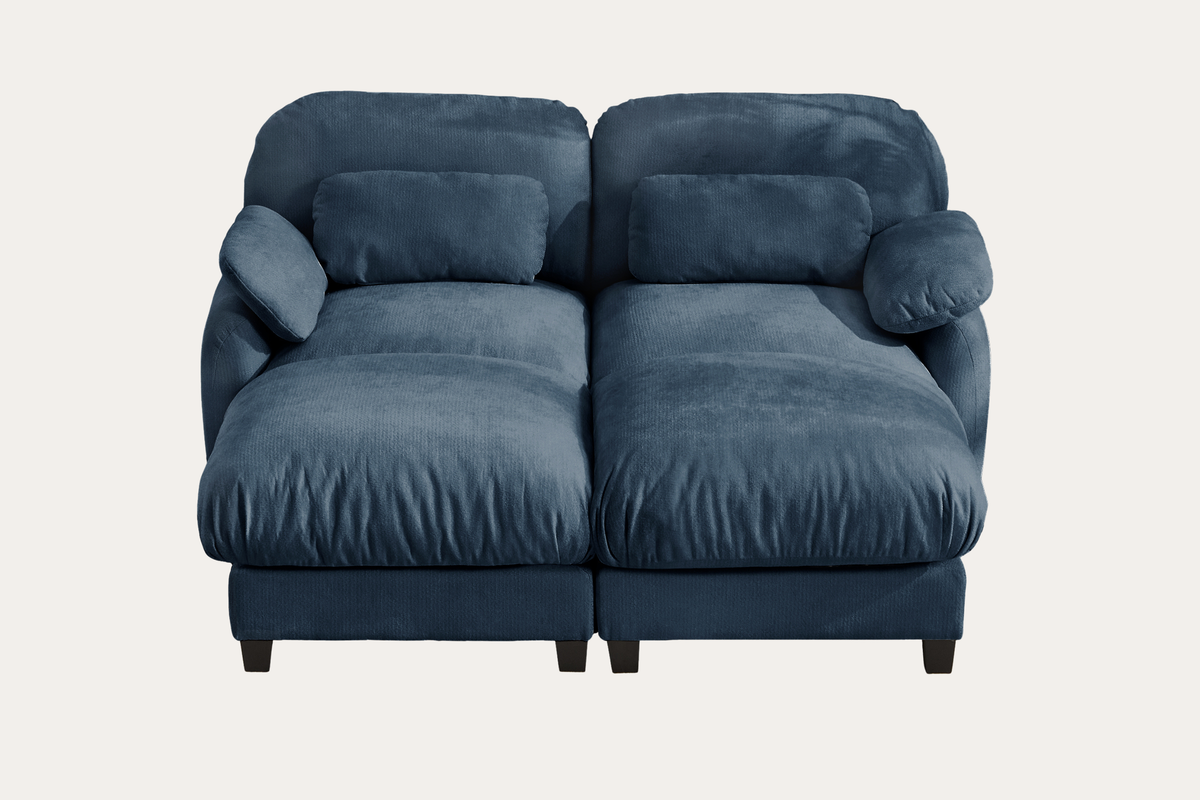 UNIONN 72" Loveseat With 2 Ottomans