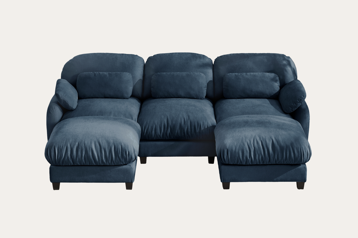 UNIONN 104" 3-Seater Sofa With 2 Ottomans