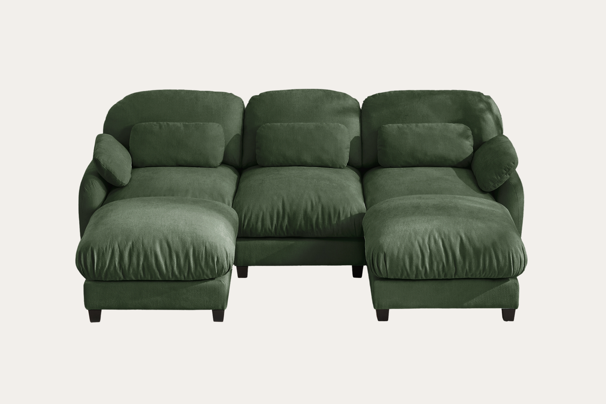 UNIONN 104" 3-Seater Sofa With 2 Ottomans