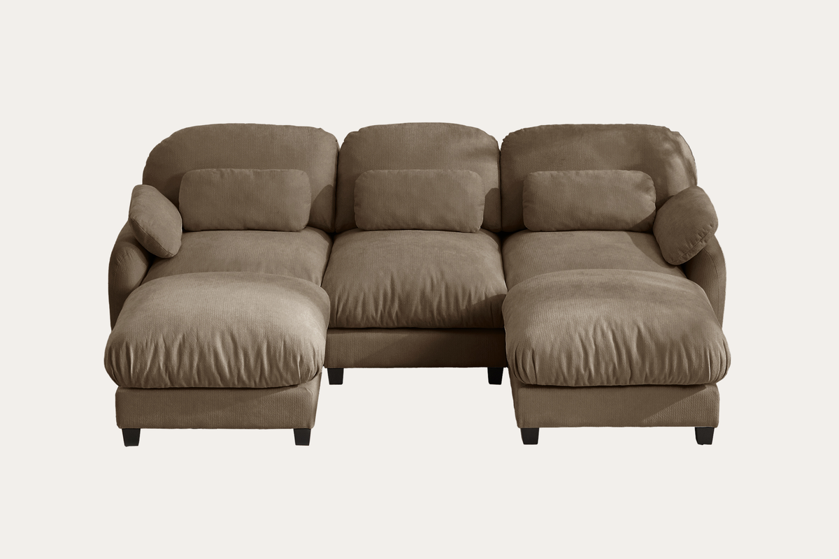 UNIONN 104" 3-Seater Sofa With 2 Ottomans