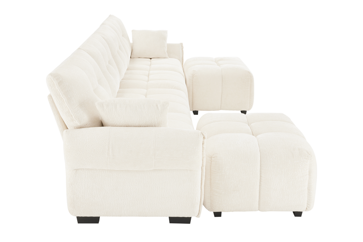 CHARLOTTE 141&quot; 4 Seater Sofa 2 Ottoman
