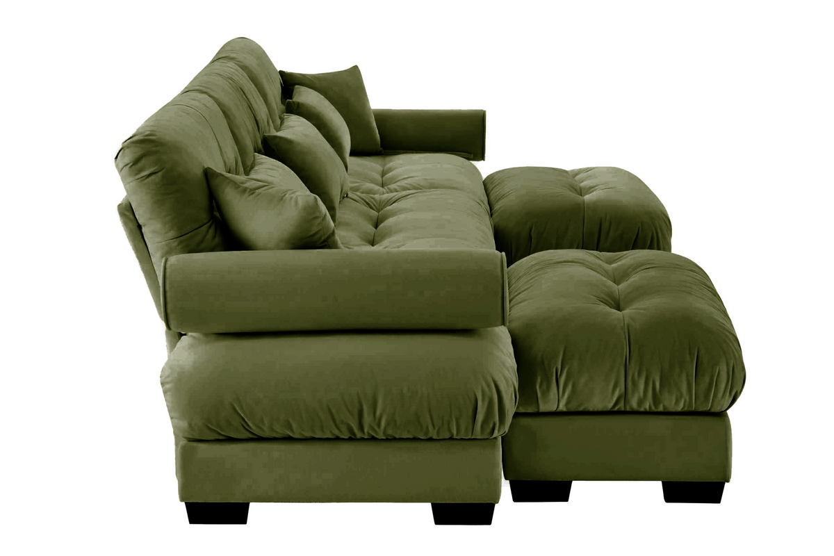CLOUDIES 134&quot; 3 Seater Sofa with 2 Ottomans