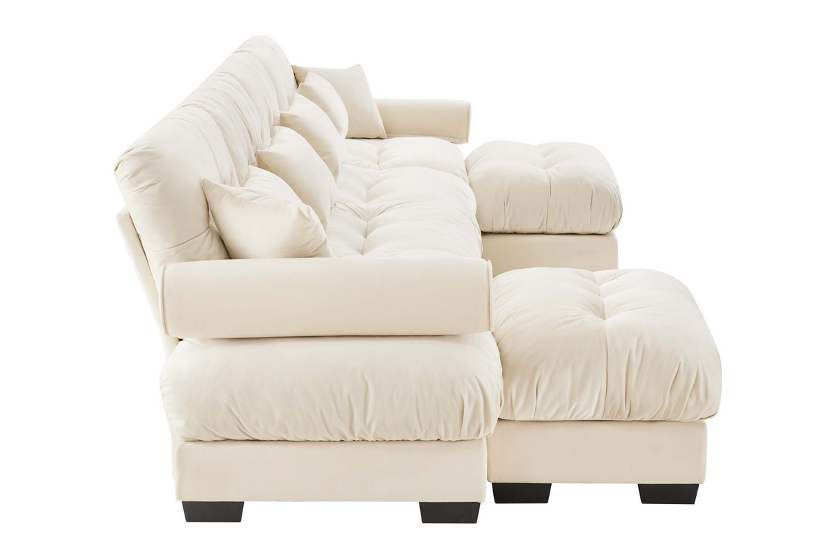 CLOUDIES 173&quot; 4 Seater Sofa with 2 Ottomans