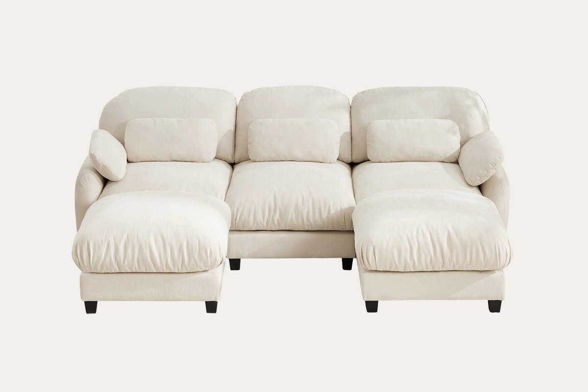 UNIONN 104" 3-Seater Sofa With 2 Ottomans