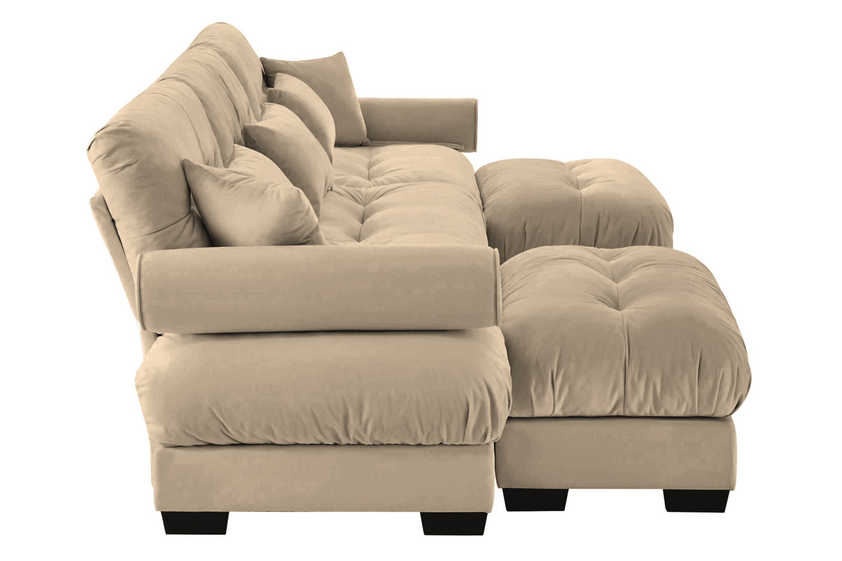 CLOUDIES 134&quot; 3 Seater Sofa with 2 Ottomans
