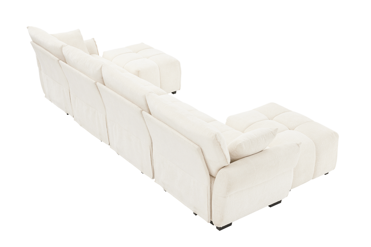 CHARLOTTE 141&quot; 4 Seater Sofa 2 Ottoman