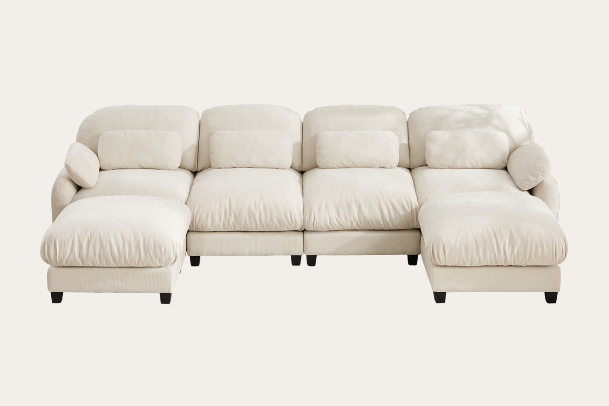 UNIONN 136" 4-Seater Sofa With 2 Ottomans