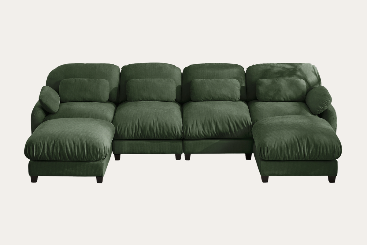 UNIONN 136" 4-Seater Sofa With 2 Ottomans