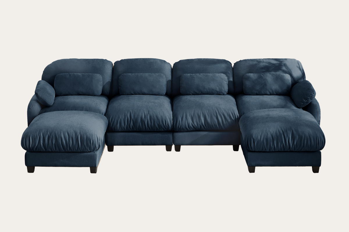 UNIONN 136" 4-Seater Sofa With 2 Ottomans