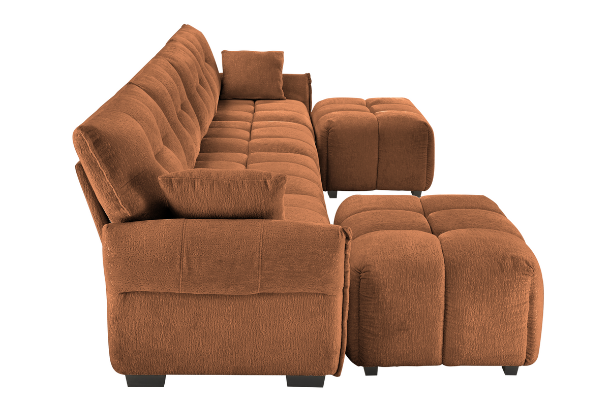 CHARLOTTE 141&quot; 4 Seater Sofa 2 Ottoman