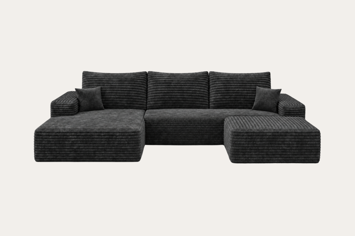 BERVIQO 107" Left Chaise Sofa with 1 Ottoman