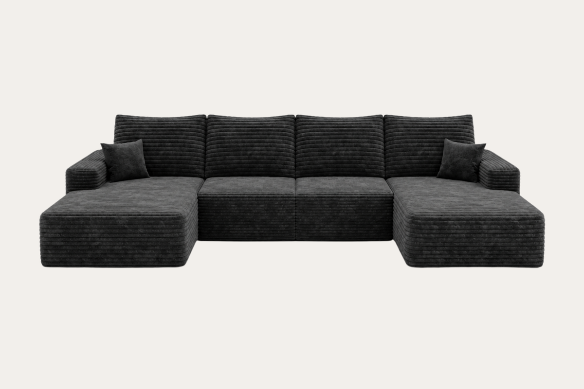 BERVIQO 135" Right Chaise Sofa with 1 Ottoman