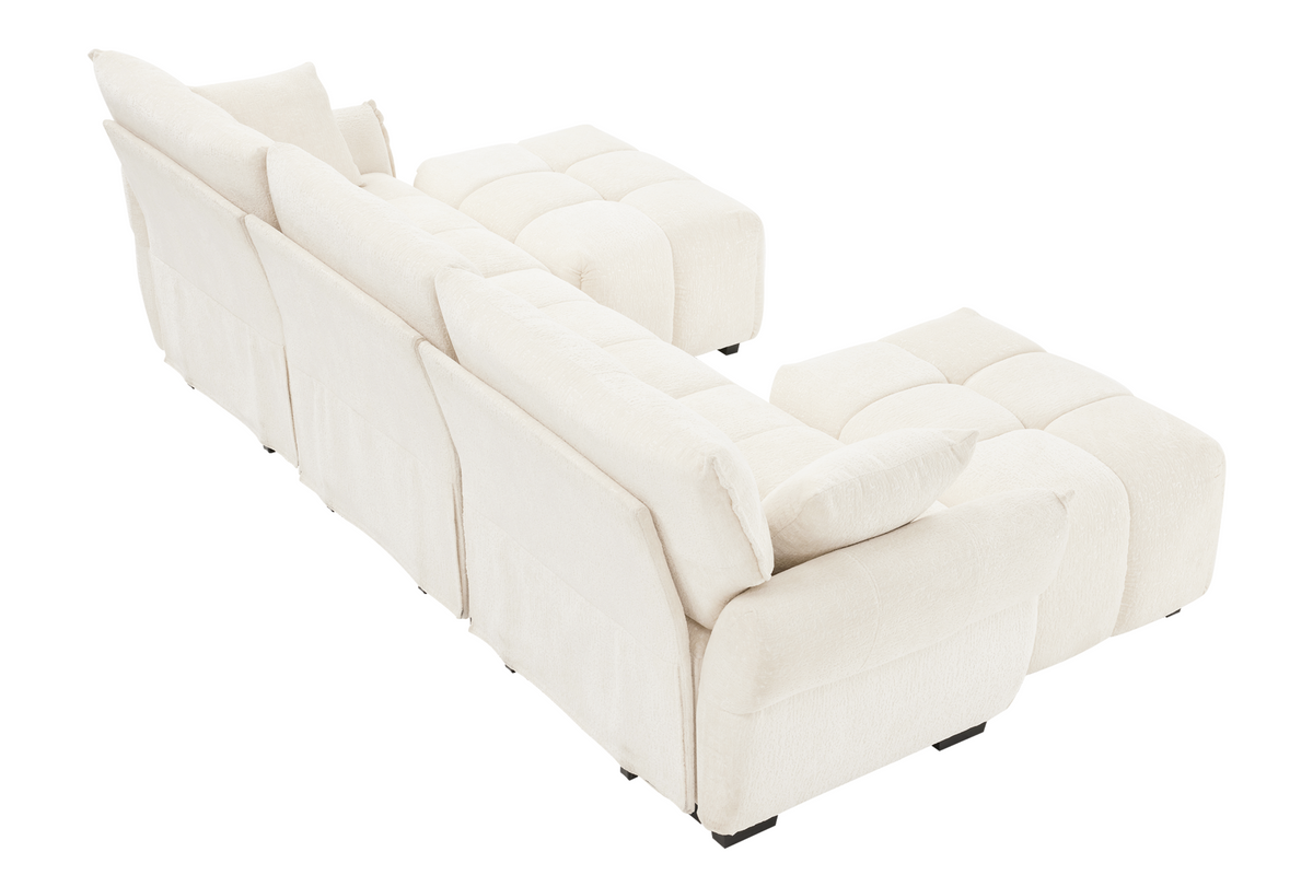 CHARLOTTE 110&quot; 3 Seater Sofa with 2 Ottoman