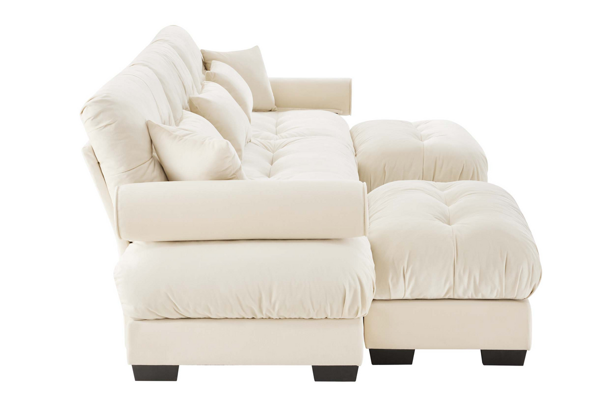 CLOUDIES 134&quot; 3 Seater Sofa with 2 Ottomans