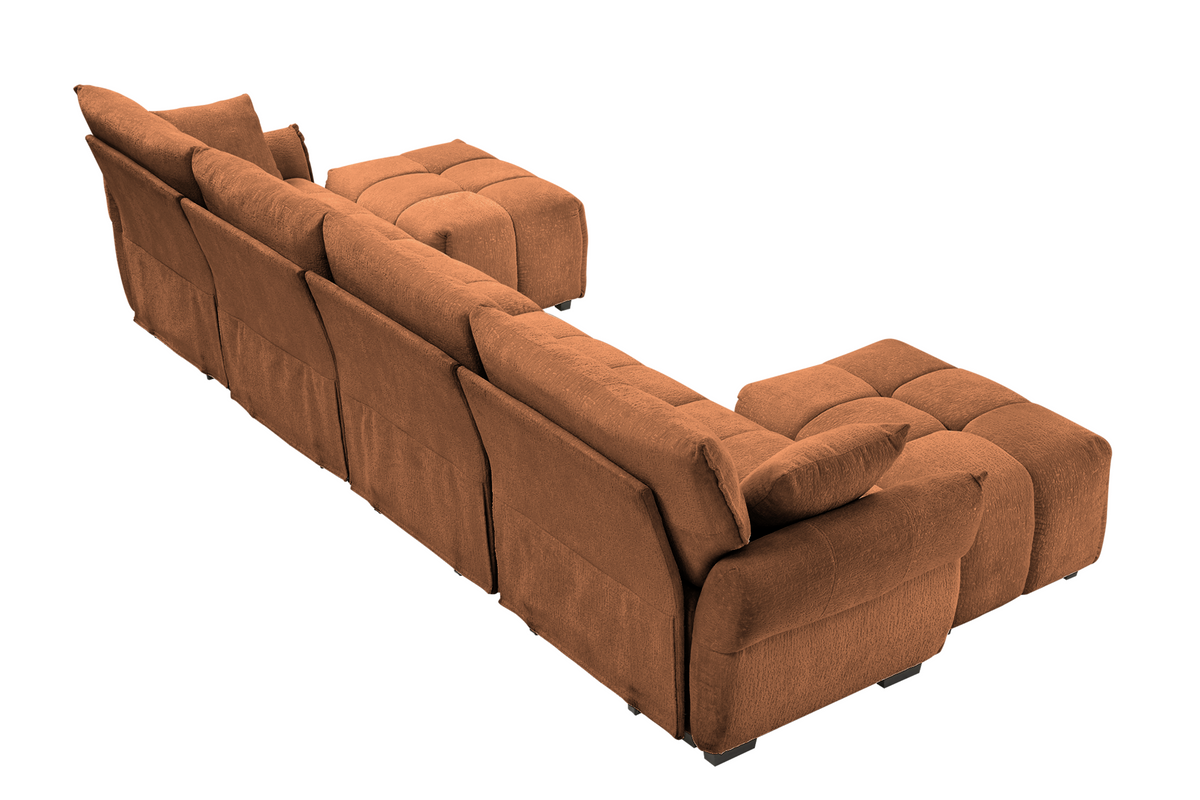 CHARLOTTE 141&quot; 4 Seater Sofa 2 Ottoman
