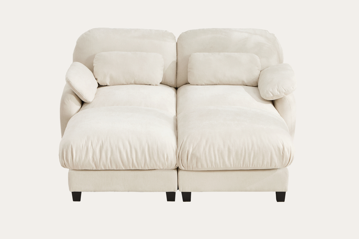UNIONN 72" Loveseat With 2 Ottomans