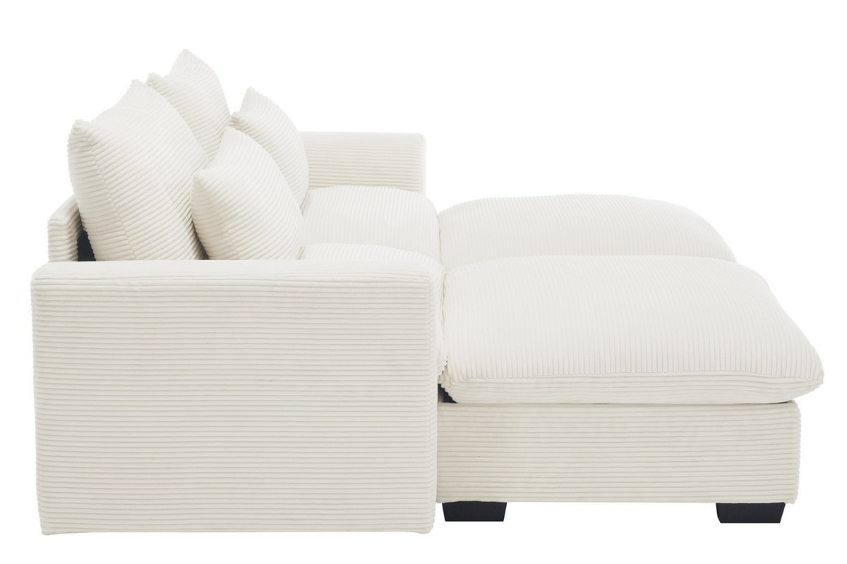 HARMONY 86&quot; Loveseat with 2 Ottomans