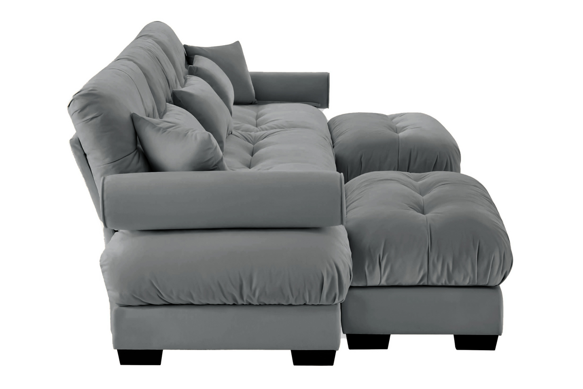 CLOUDIES 134&quot; 3 Seater Sofa with 2 Ottomans