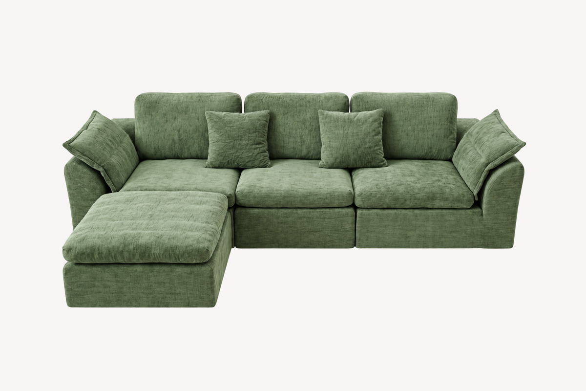 CEDARLY 98" 4-Seater Sofa with 1 Ottoman