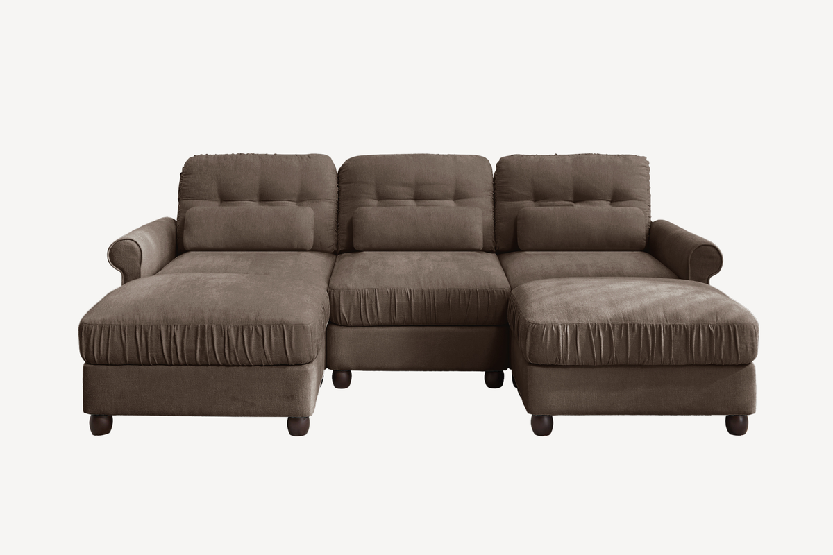 MELBOURNE 98" 3-Seater Sofa with 2 Ottomans