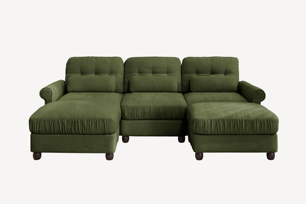 MELBOURNE 98" 3-Seater Sofa with 2 Ottomans