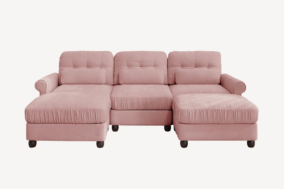 MELBOURNE 98" 3-Seater Sofa with 2 Ottomans