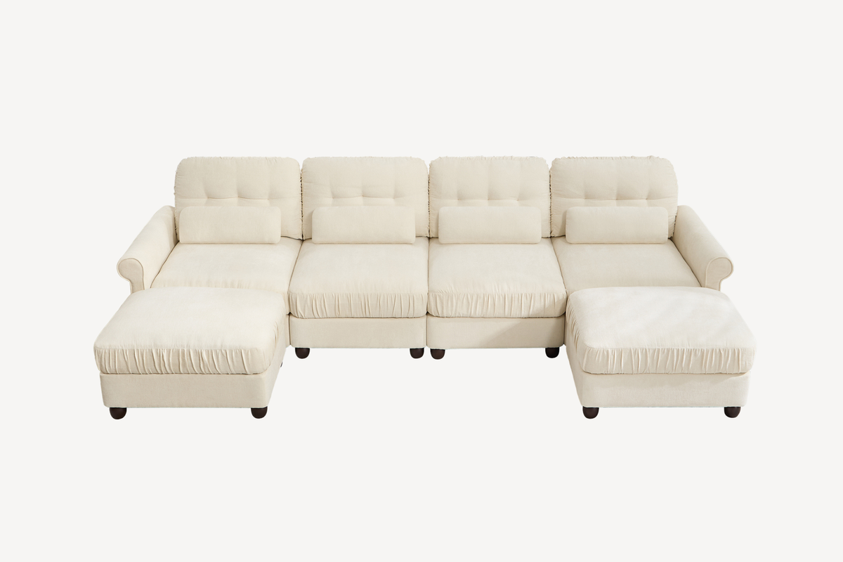 MELBOURNE 126" 4-Seater Sofa with 2 Ottomans