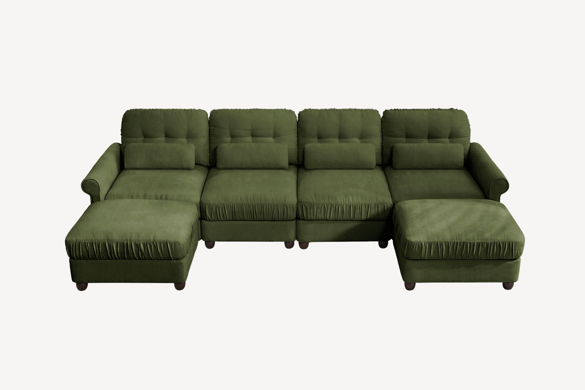 MELBOURNE 126" 4-Seater Sofa with 2 Ottomans
