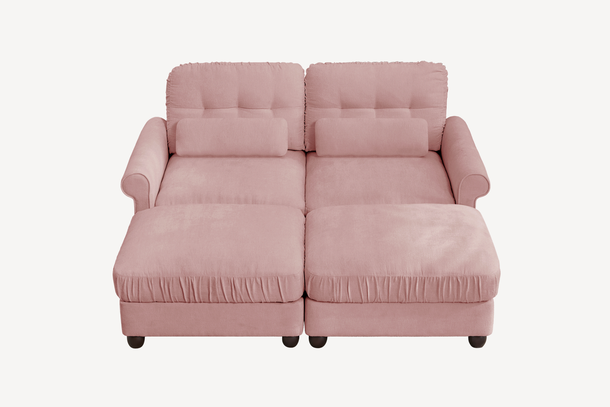 MELBOURNE 69" Loveseat with 2 Ottomans