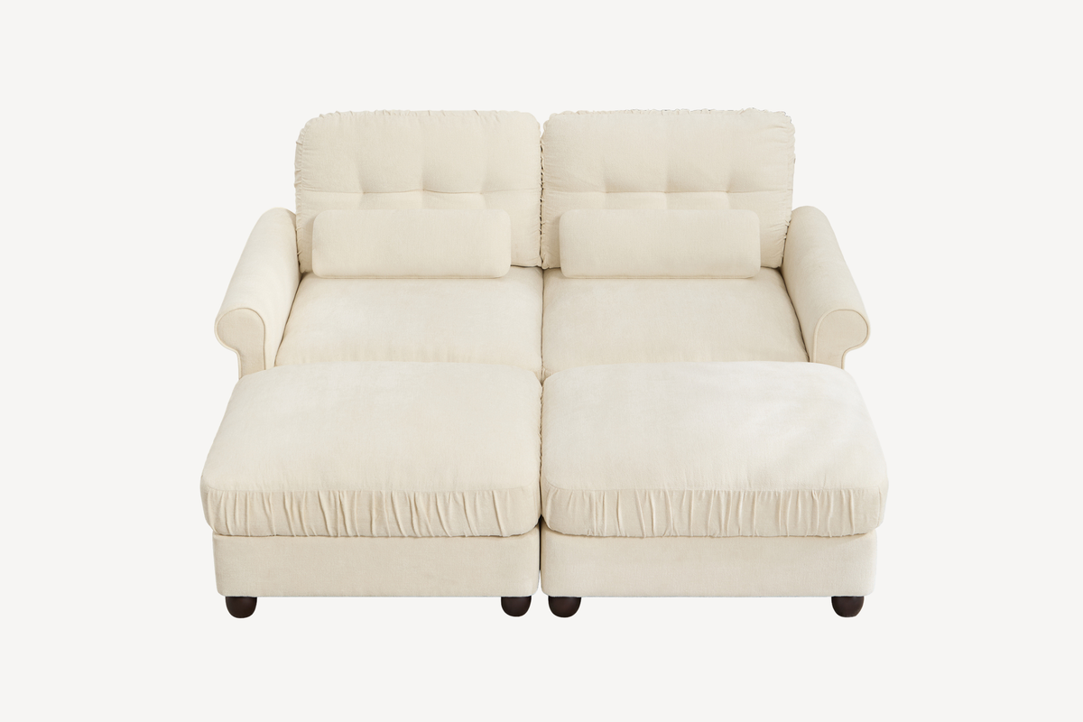 MELBOURNE 69" Loveseat with 2 Ottomans