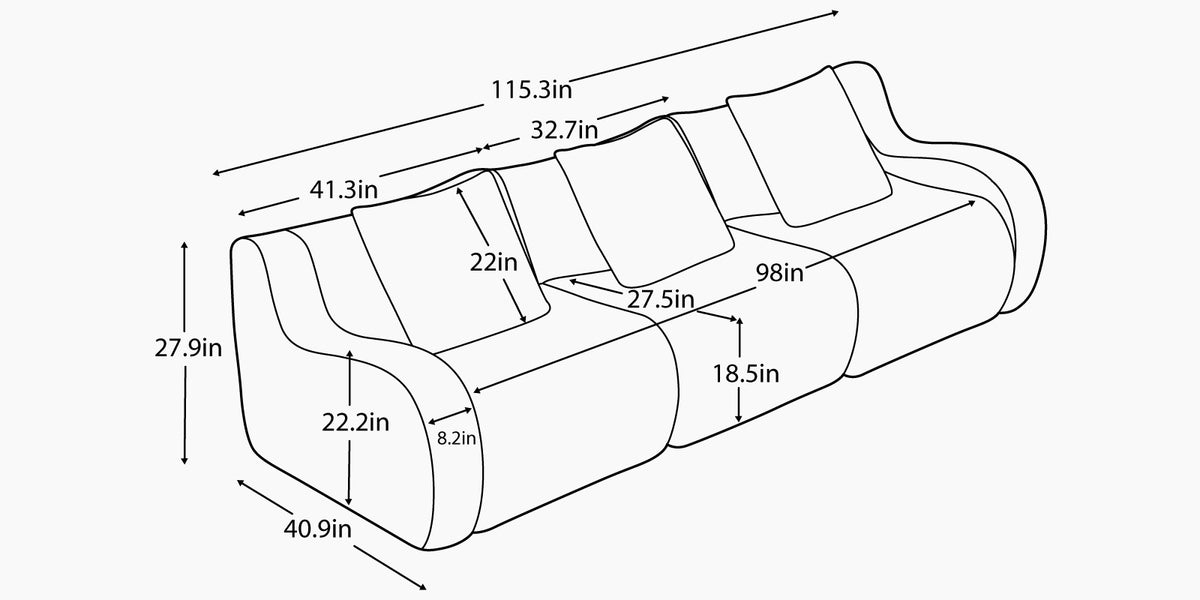 ROMA 115.3" 3-Seater Sofa