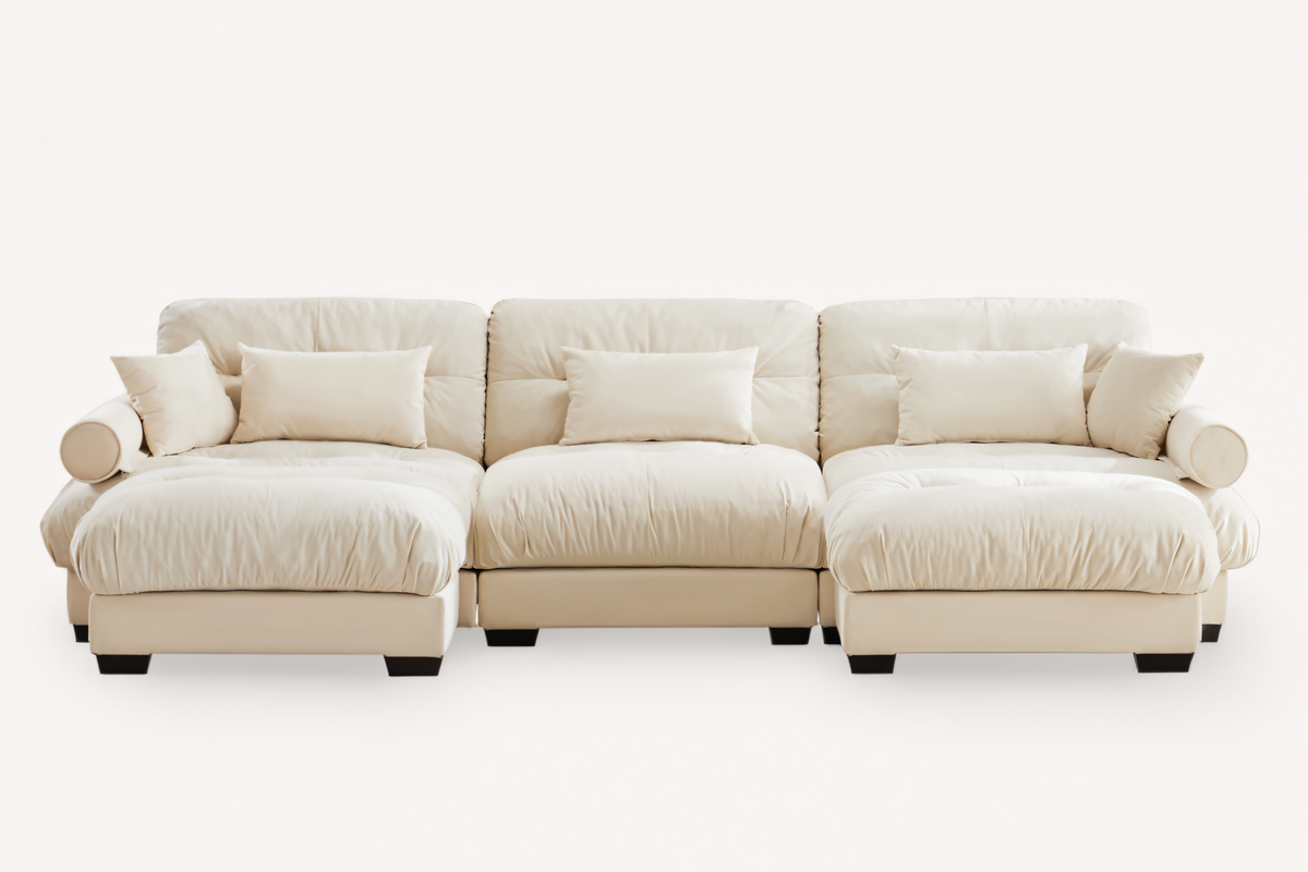 CLOUDIES 134&quot; 3 Seater Sofa with 2 Ottomans