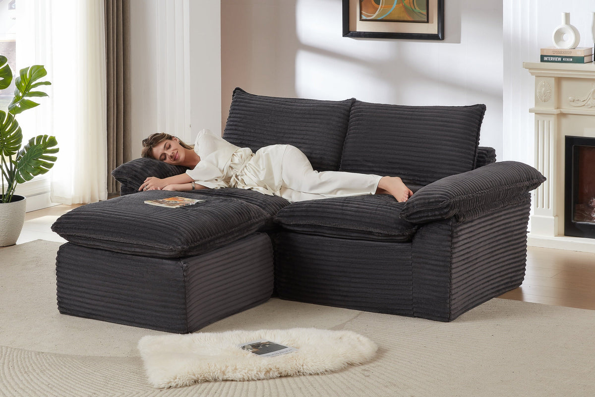 VELLO 80" Loveseat with 1 Ottoman