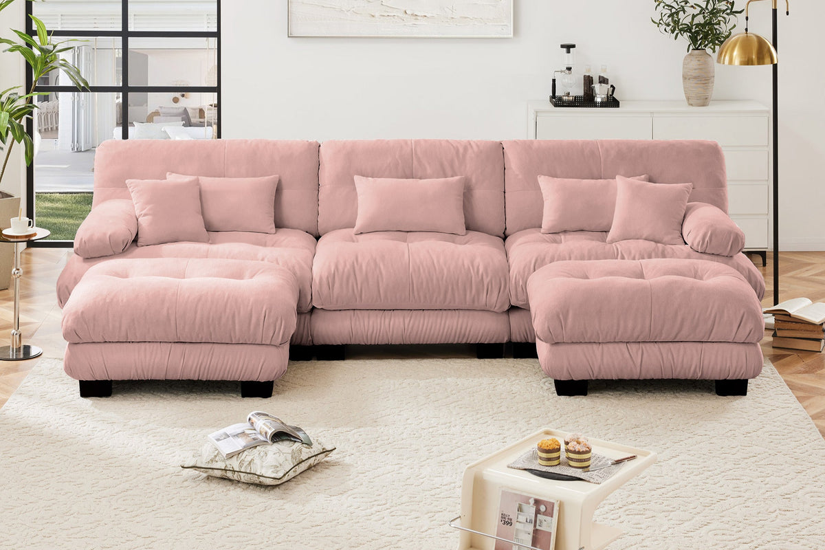 CLOUDIES 134" 3 Seater Sofa with 2 Ottomans
