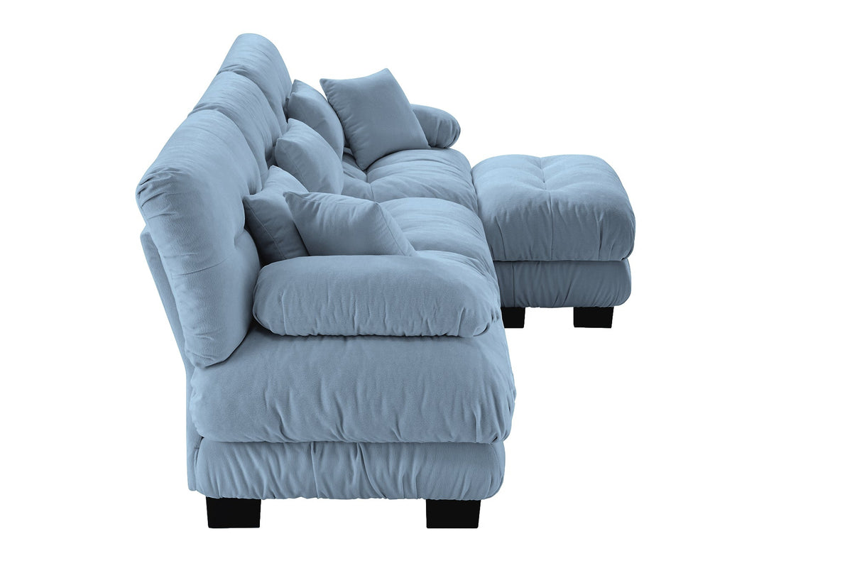 CLOUDIES 134&quot; Sofa 3 Seater with 1 Ottoman