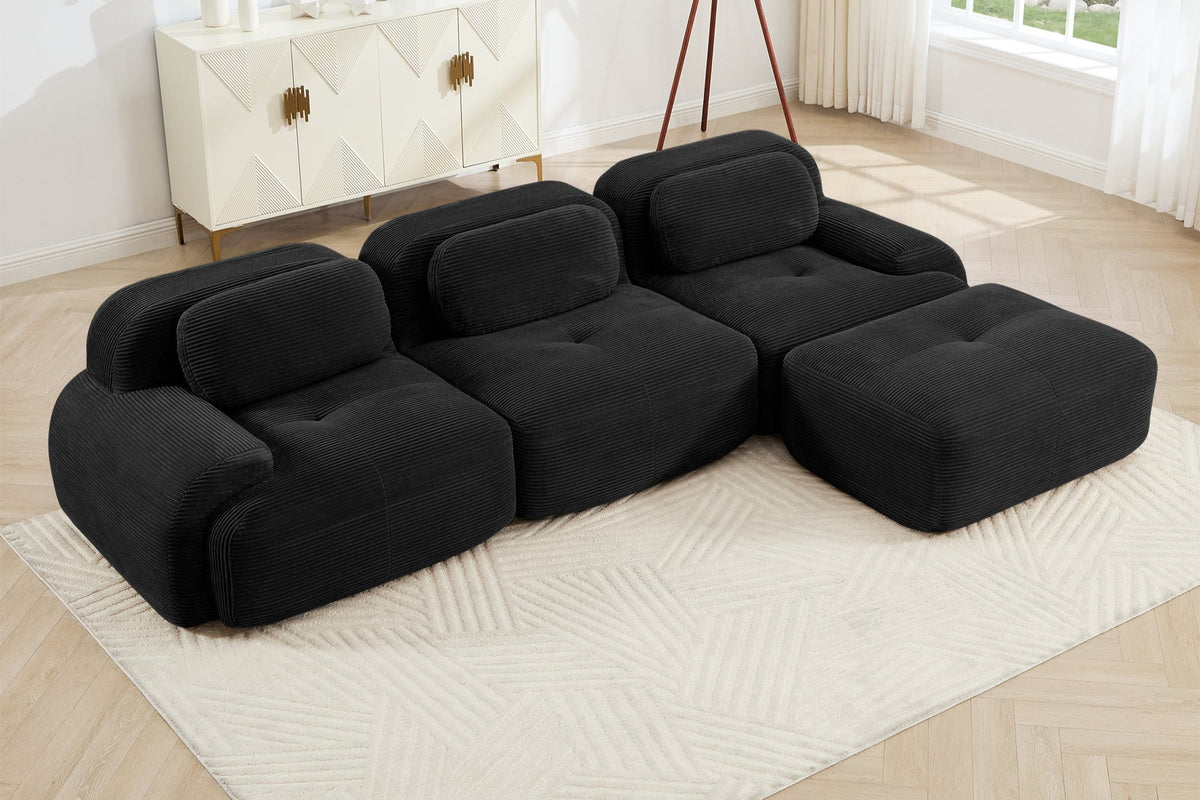 MIA 117&#39;&#39; 3-Seater Sofa with 1 Ottoman