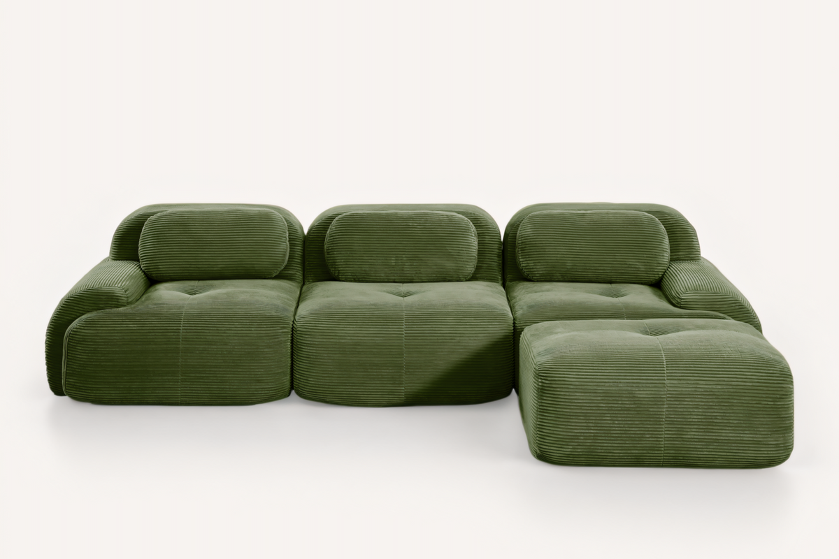 MIA 117&#39;&#39; 3-Seater Sofa with 1 Ottoman