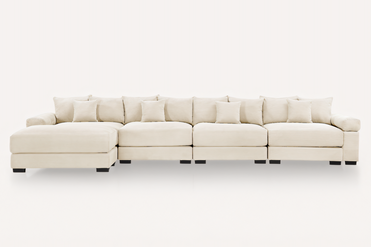 DESEO 170&quot; 4-Seater Sofa with 1 Ottoman