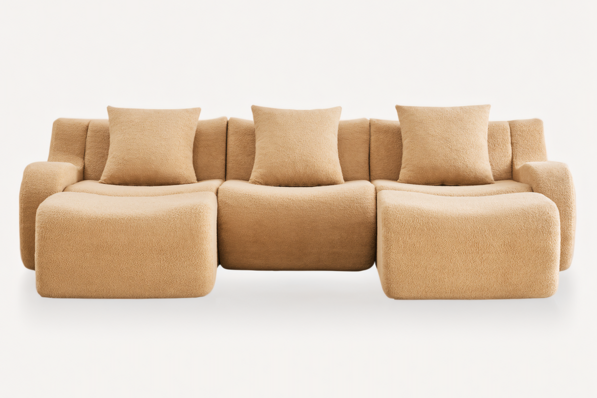 ROMA 115.3" 3-Seater Sofa with 2 Ottomans