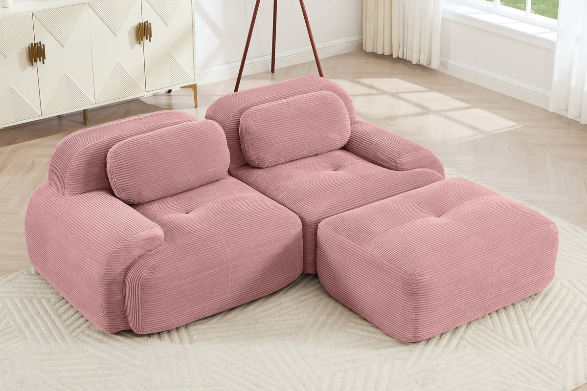 MIA 82&#39;&#39; Loveseat with 1 Ottoman