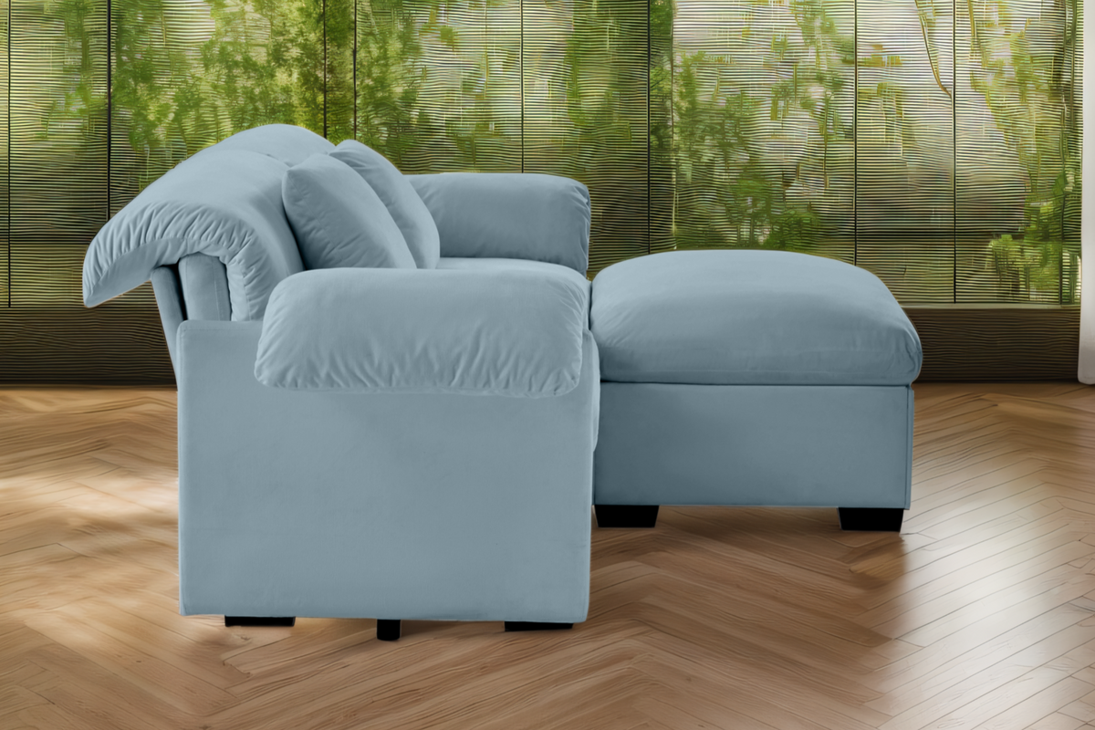 Parris 84&quot; Sofa 2 Seater With 1 Ottoman