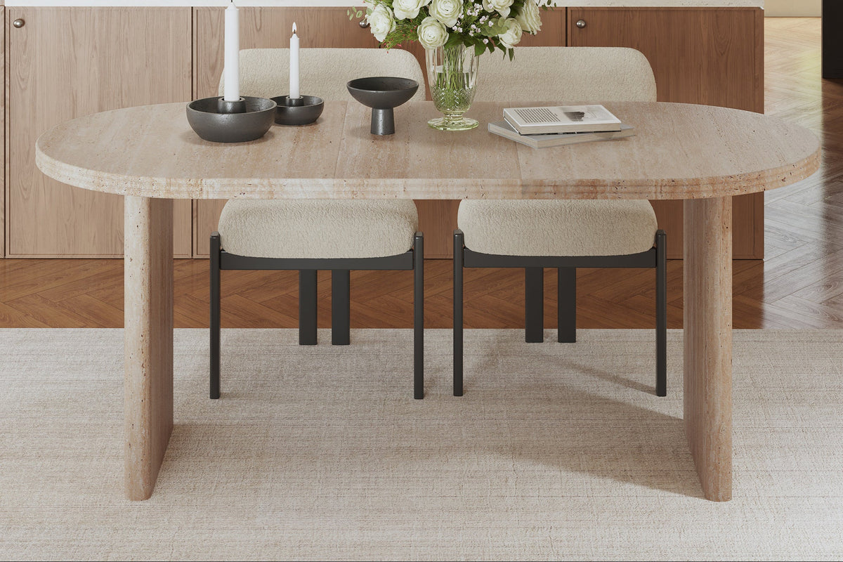 MAZVERO 55"-70" Extendable Round Dining Table
