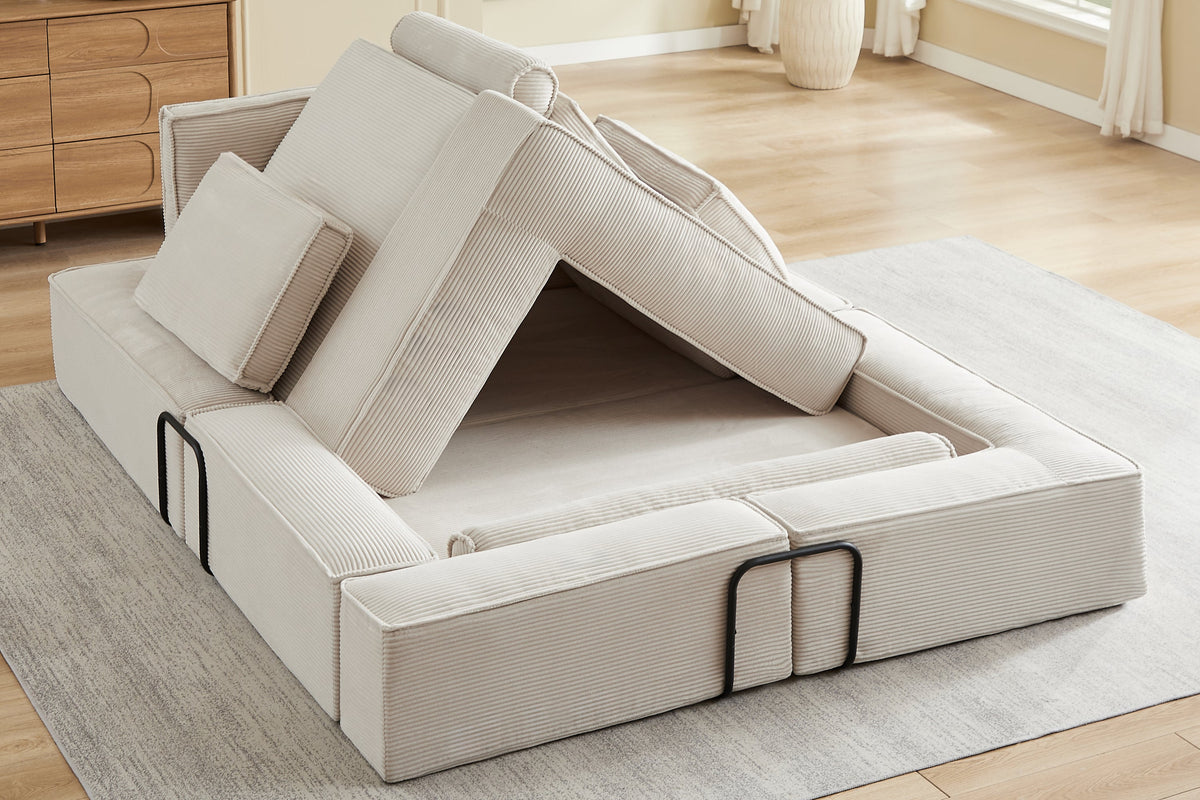 WELIA 79" 4 Seaters Building Block Sofa