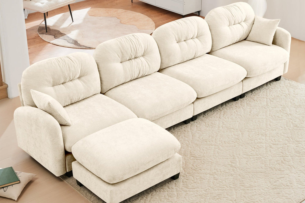 NUVIA 140&quot; 4 Seater Sofa with 1 Ottoman